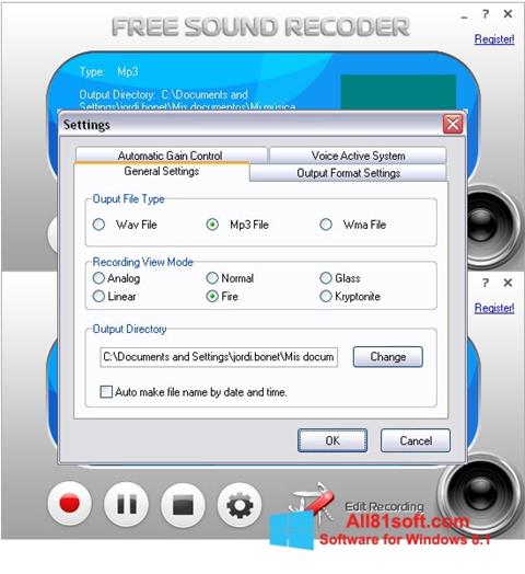 Screenshot Free Sound Recorder Windows 8.1