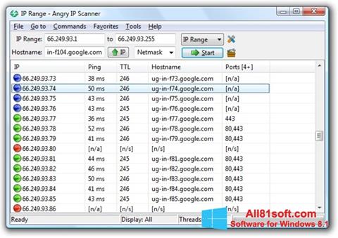 Screenshot Angry IP Scanner Windows 8.1
