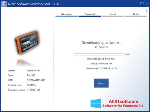 Screenshot Nokia Software Recovery Tool Windows 8.1