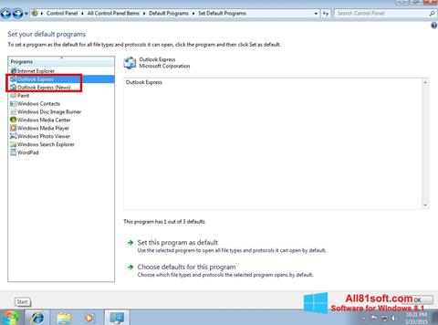 Screenshot Outlook Express Windows 8.1