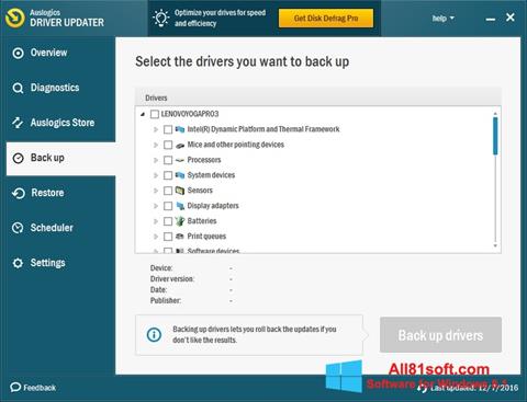 Screenshot Auslogics Driver Updater Windows 8.1